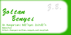 zoltan benyei business card